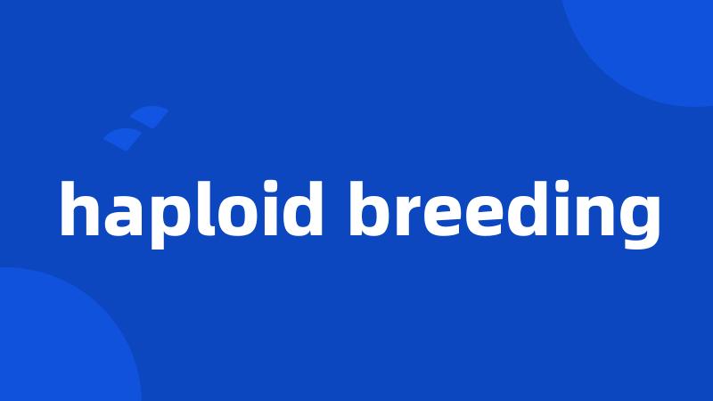 haploid breeding