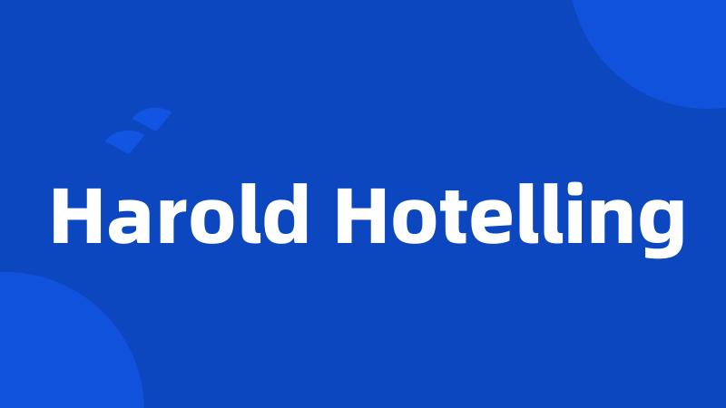 Harold Hotelling