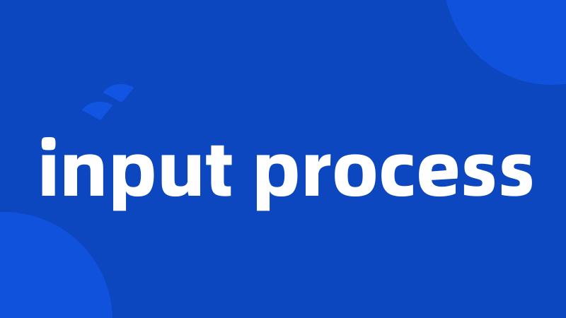 input process