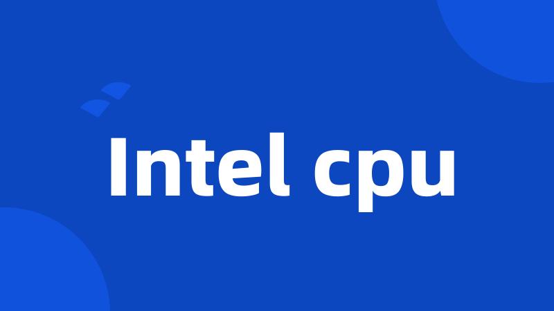 Intel cpu