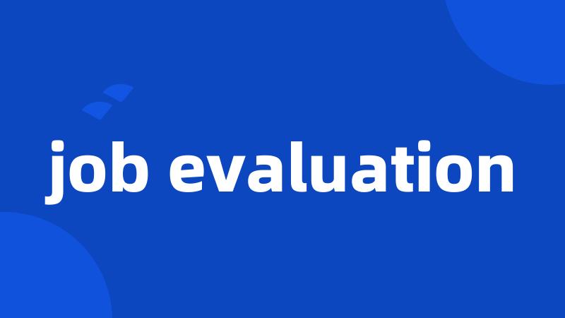 job evaluation