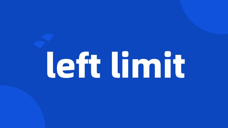 left limit