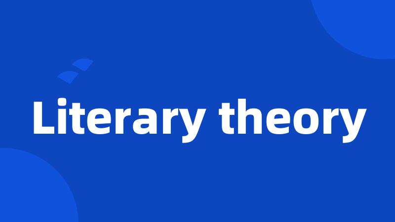 Literary theory