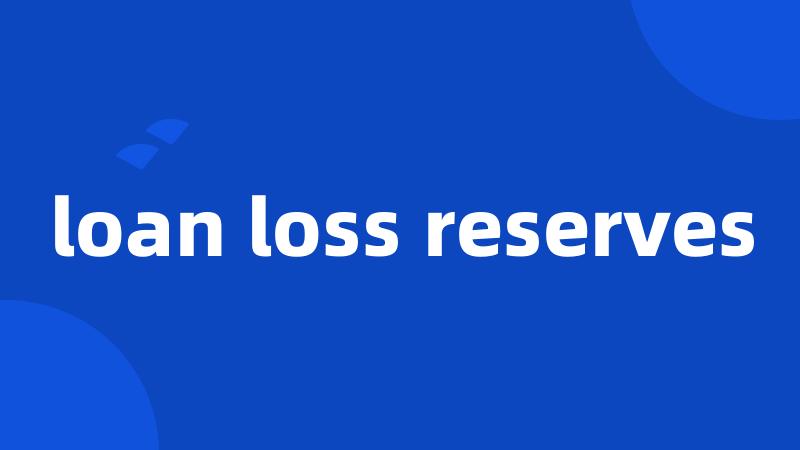 loan loss reserves