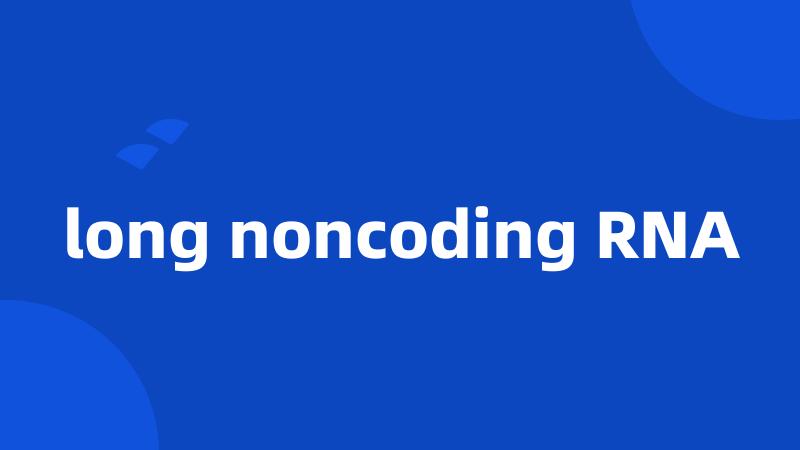 long noncoding RNA