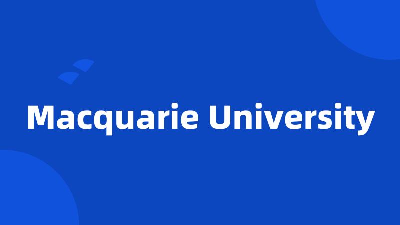 Macquarie University