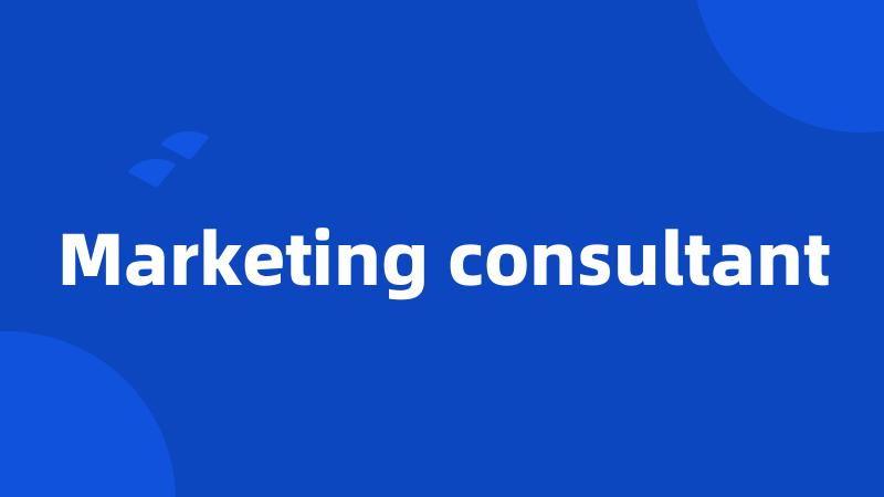 Marketing consultant