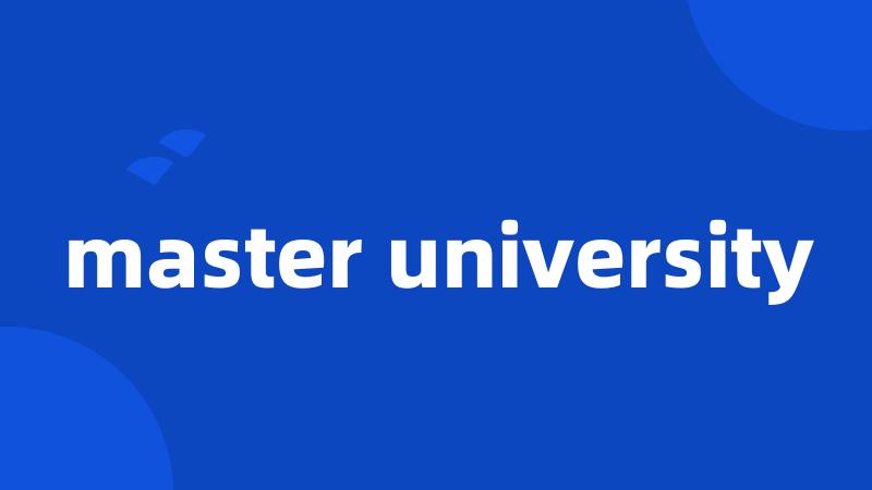 master university