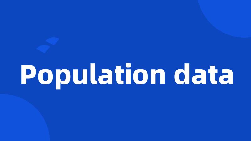 Population data