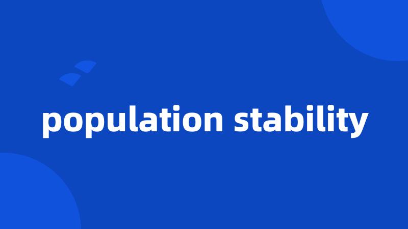 population stability