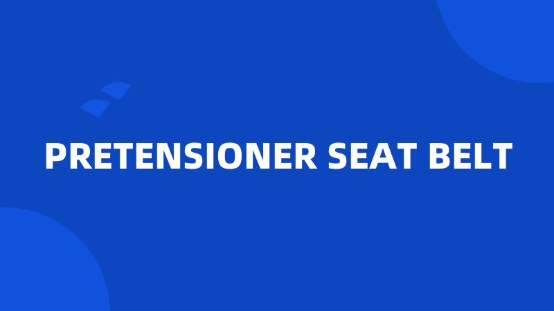 PRETENSIONER SEAT BELT