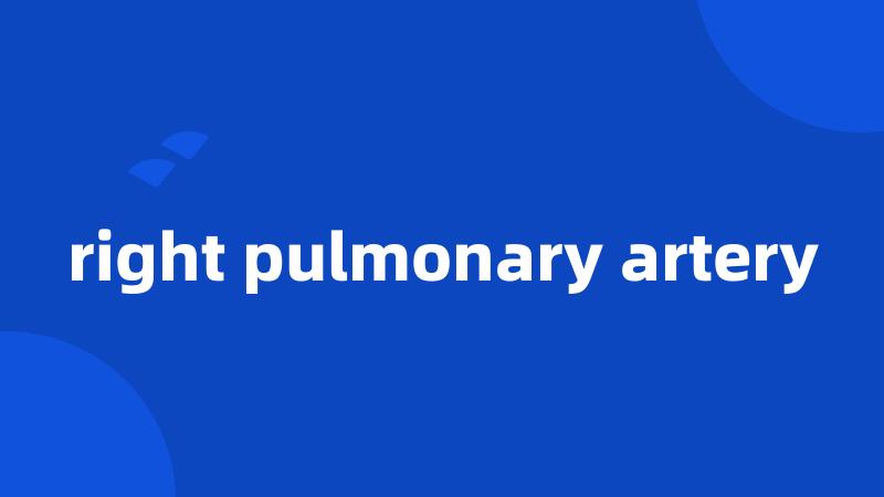 right pulmonary artery