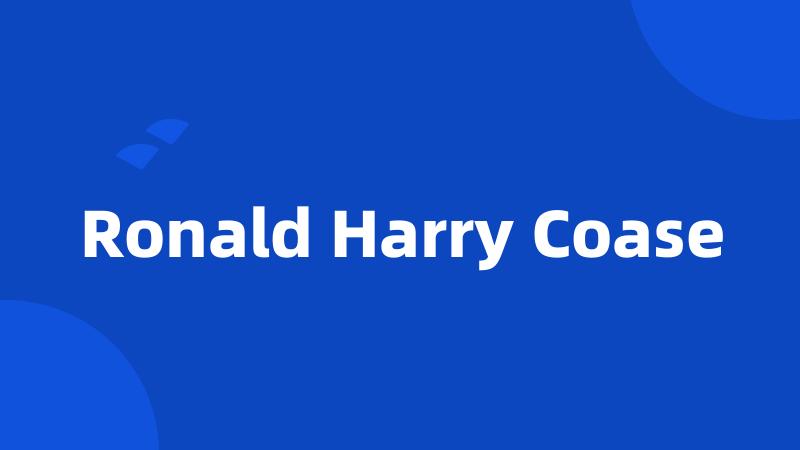 Ronald Harry Coase