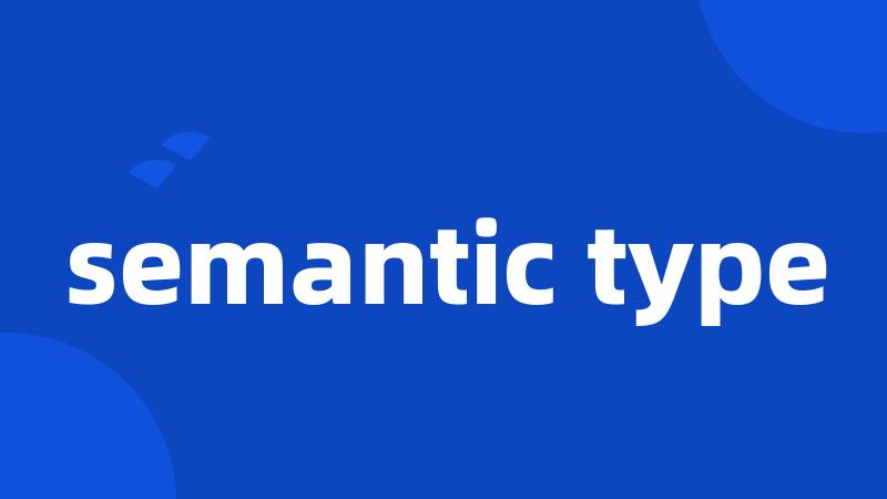 semantic type