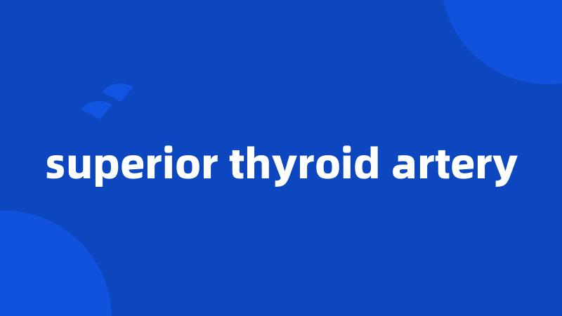 superior thyroid artery