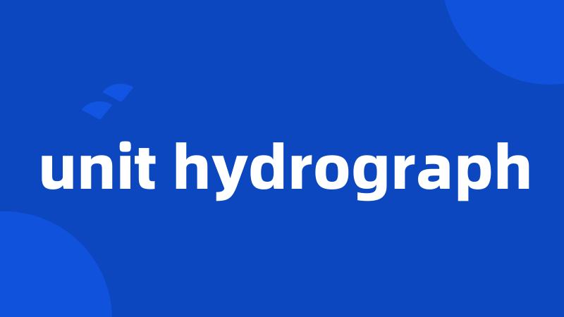 unit hydrograph