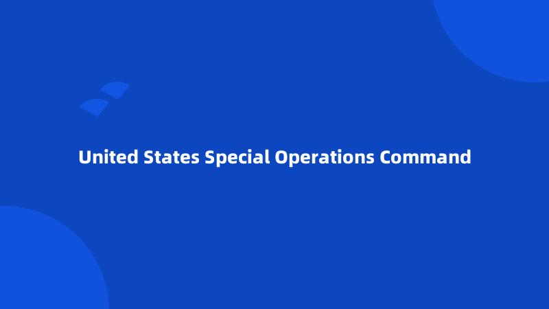 United States Special Operations Command