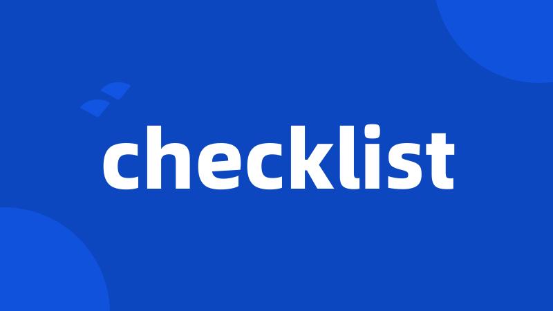 checklist