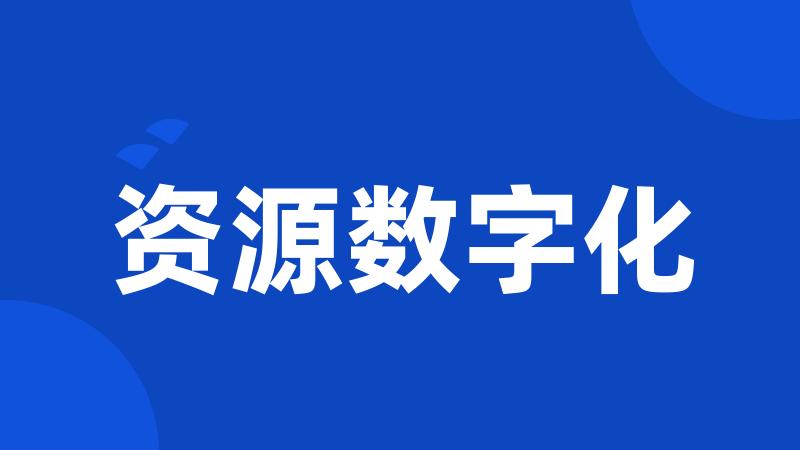 资源数字化