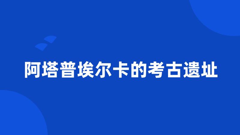 阿塔普埃尔卡的考古遗址