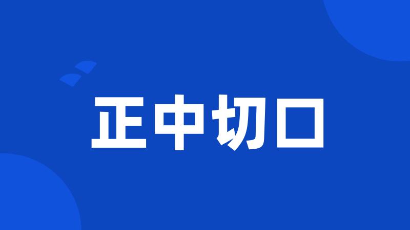 正中切口