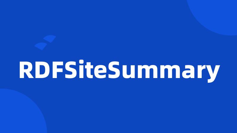 RDFSiteSummary