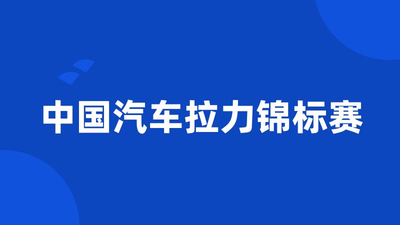 中国汽车拉力锦标赛