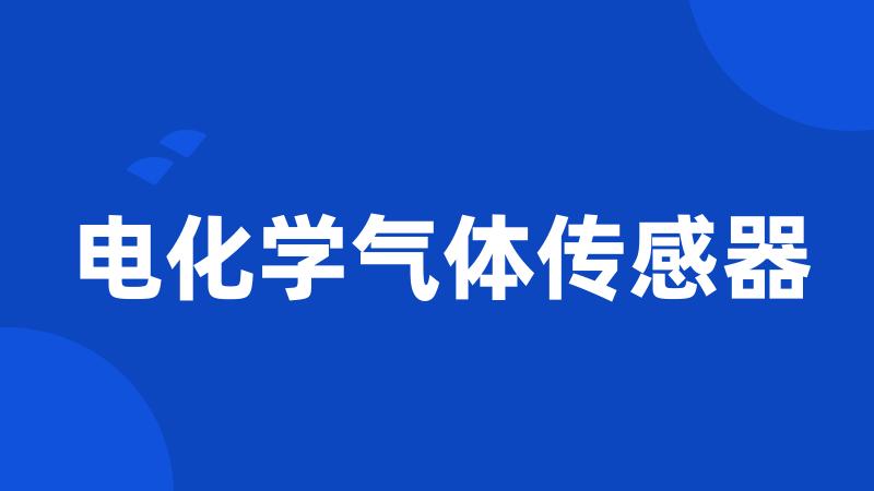 电化学气体传感器