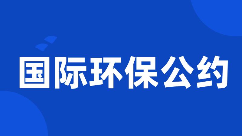 国际环保公约