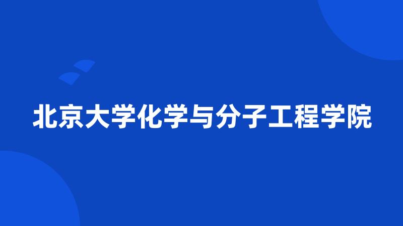 北京大学化学与分子工程学院