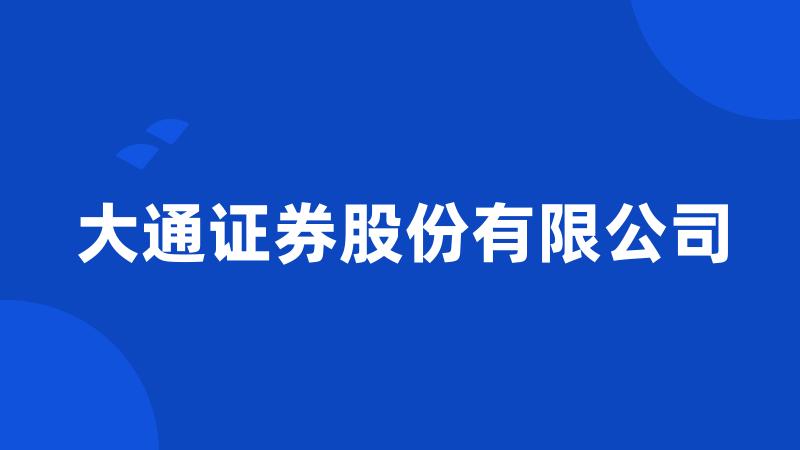 大通证券股份有限公司