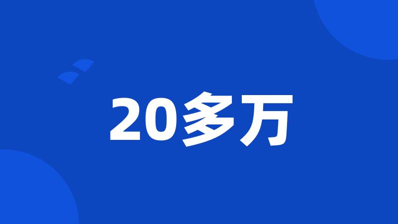 20多万