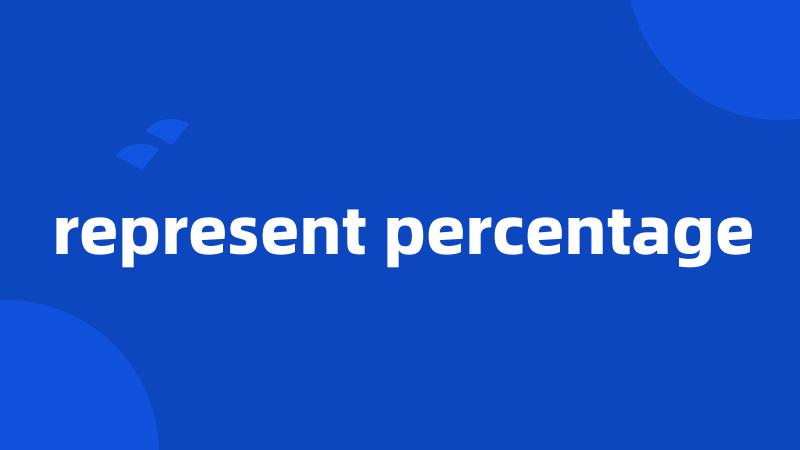 represent percentage