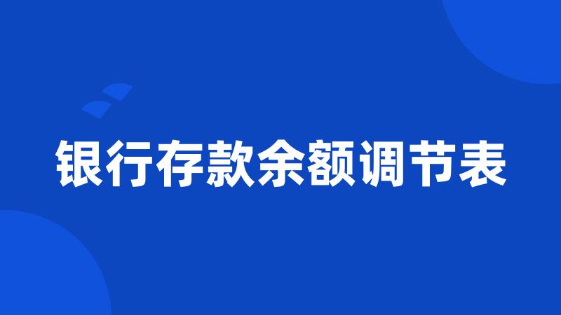 银行存款余额调节表