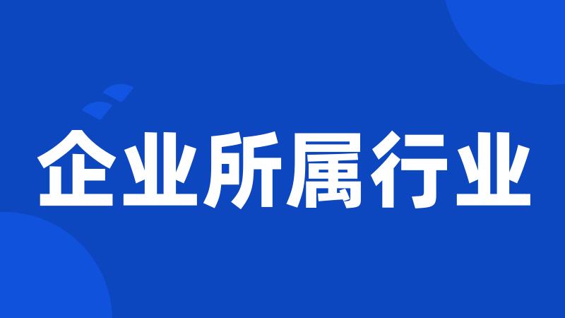 企业所属行业