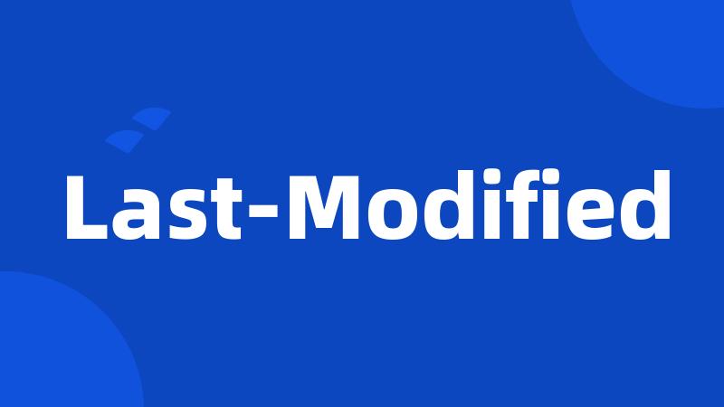 Last-Modified