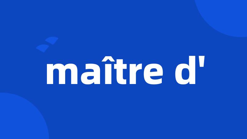 maître d'