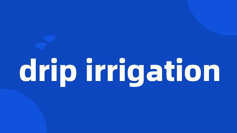 drip irrigation