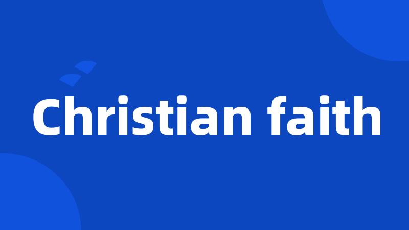 Christian faith