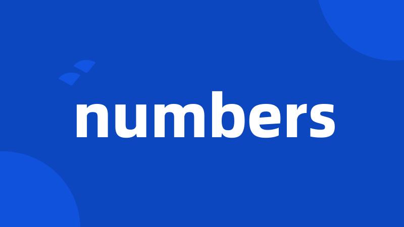 numbers