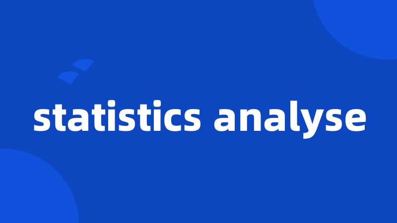 statistics analyse