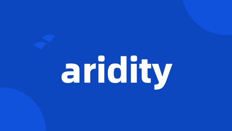 aridity