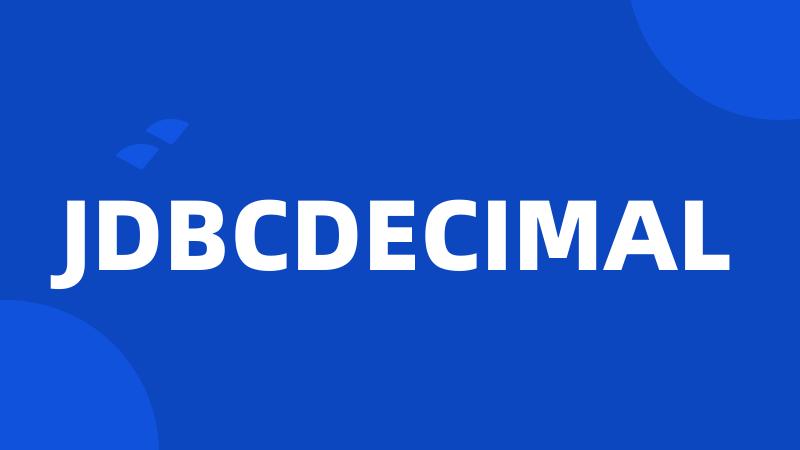 JDBCDECIMAL