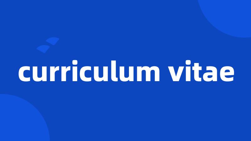 curriculum vitae