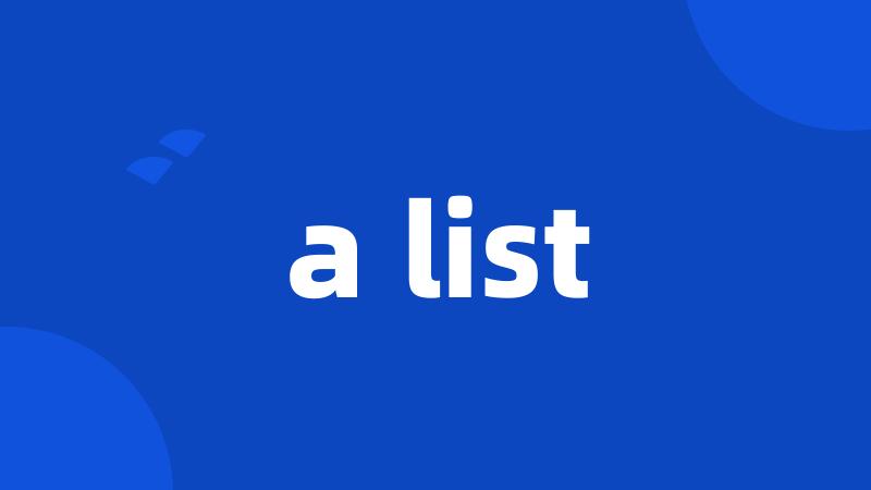 a list
