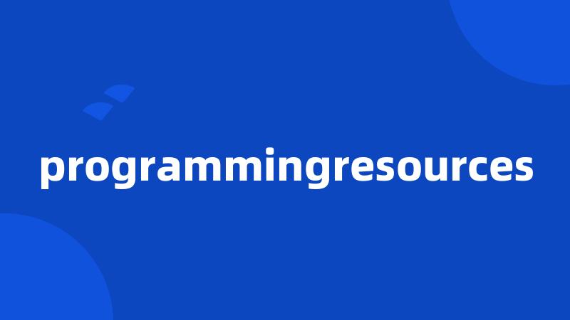 programmingresources