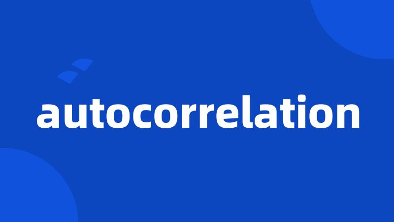 autocorrelation