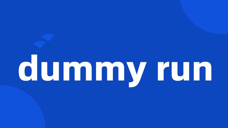 dummy run