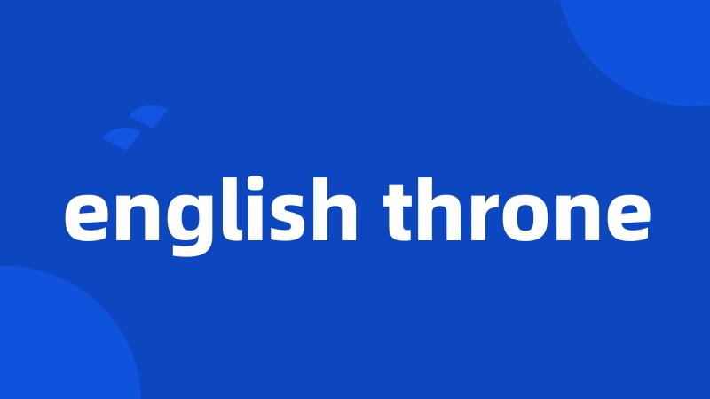 english throne