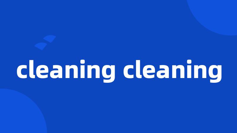 cleaning cleaning